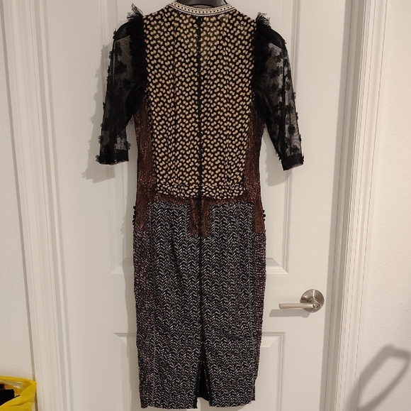 Byron Lars Black and Brown Patterned Midi Dress - Picture 5 of 7